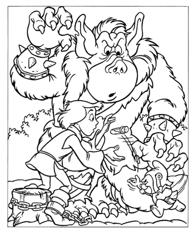 Ogre and Kevin coloring page